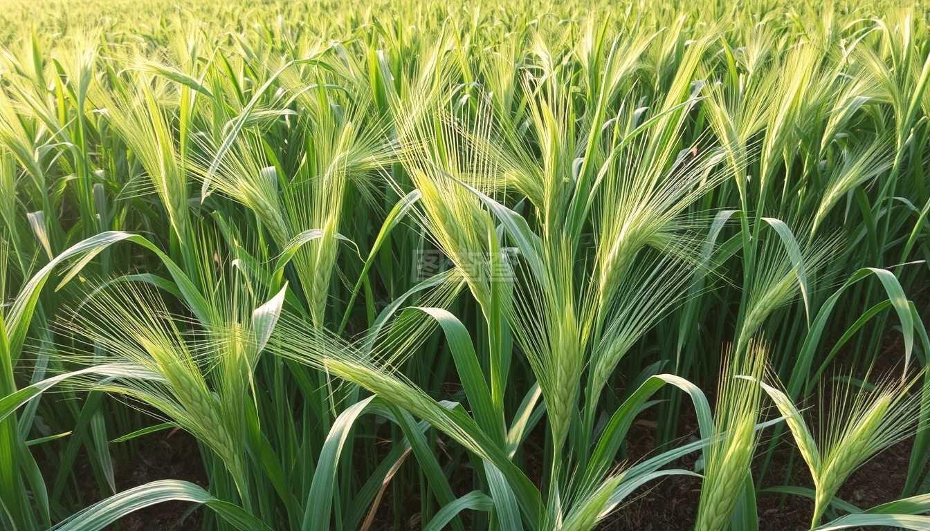 种植谷物、等待收获的绿色小麦和农业